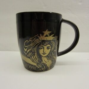 Starbucks Sire‎ Crown Mermaid Anniversary 2012 Gold Brown Coffee Mug 12 oz